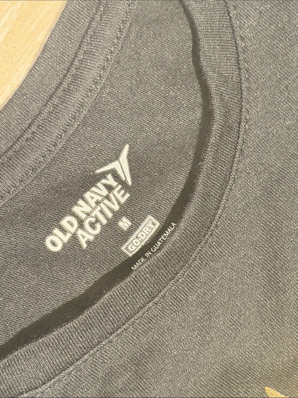 Old Navy Black Tank Top with Gold "Hustle and Shine" (A) - Picture 3 of 4